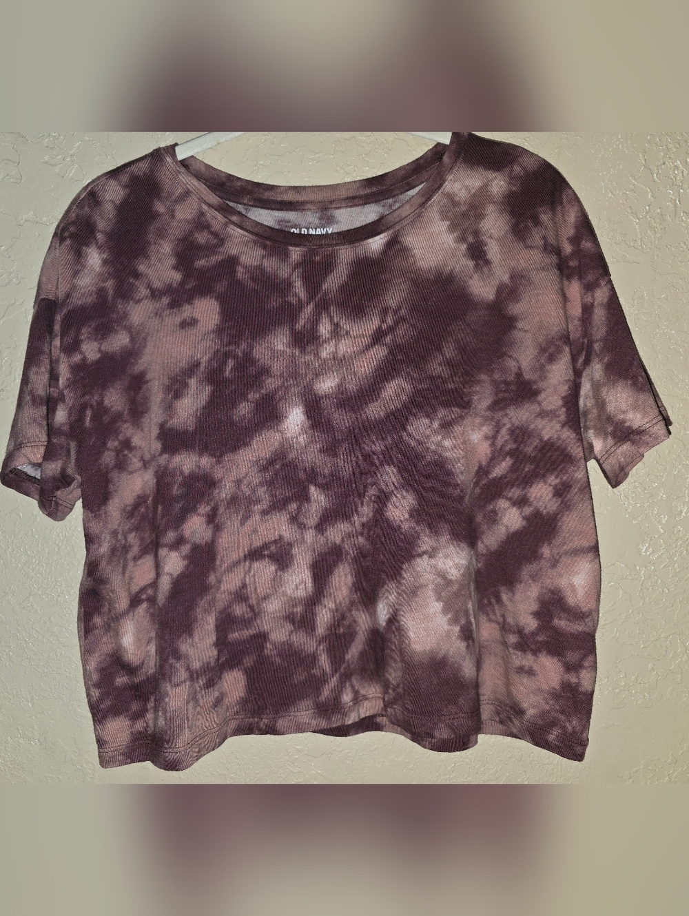 Old Navy Mauve & Light Pink Tie-Dye Short Sleeve Top